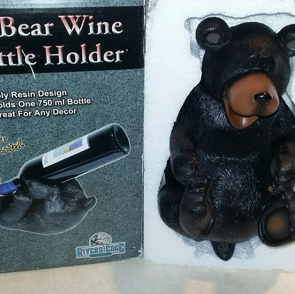 Rivers Edge- bear wine holder - Picture 1 of 3